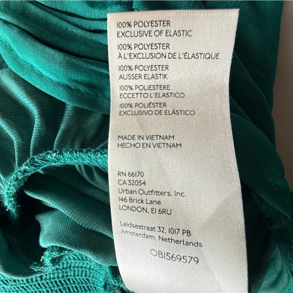 Free People Meet Me There Ruched Tie Neck Blouse Green M Cottagecore Coquette - Picture 6 of 9